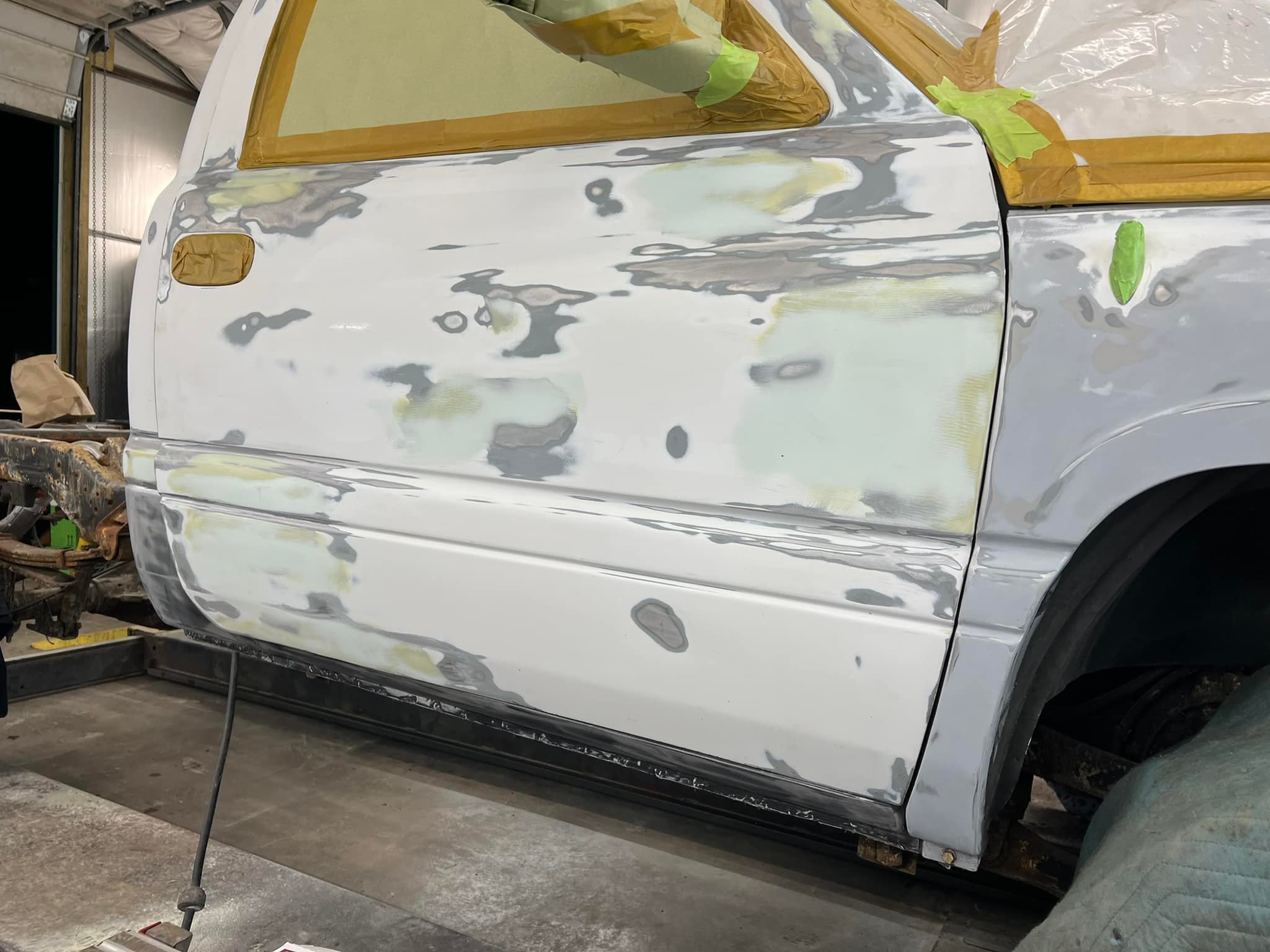 Truck body getting paint and body work